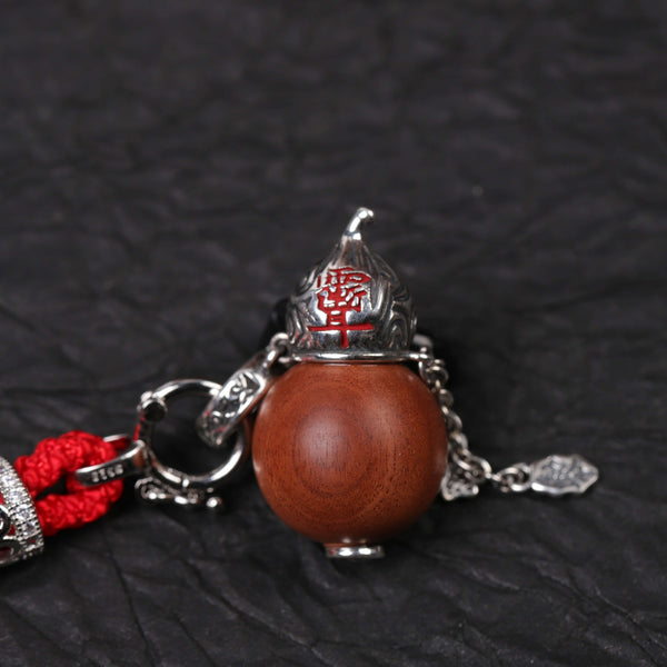 Sovereign Prosperity Talisman – Lightning-Struck Jujube Wood & Sterling Silver Gourd Pendant