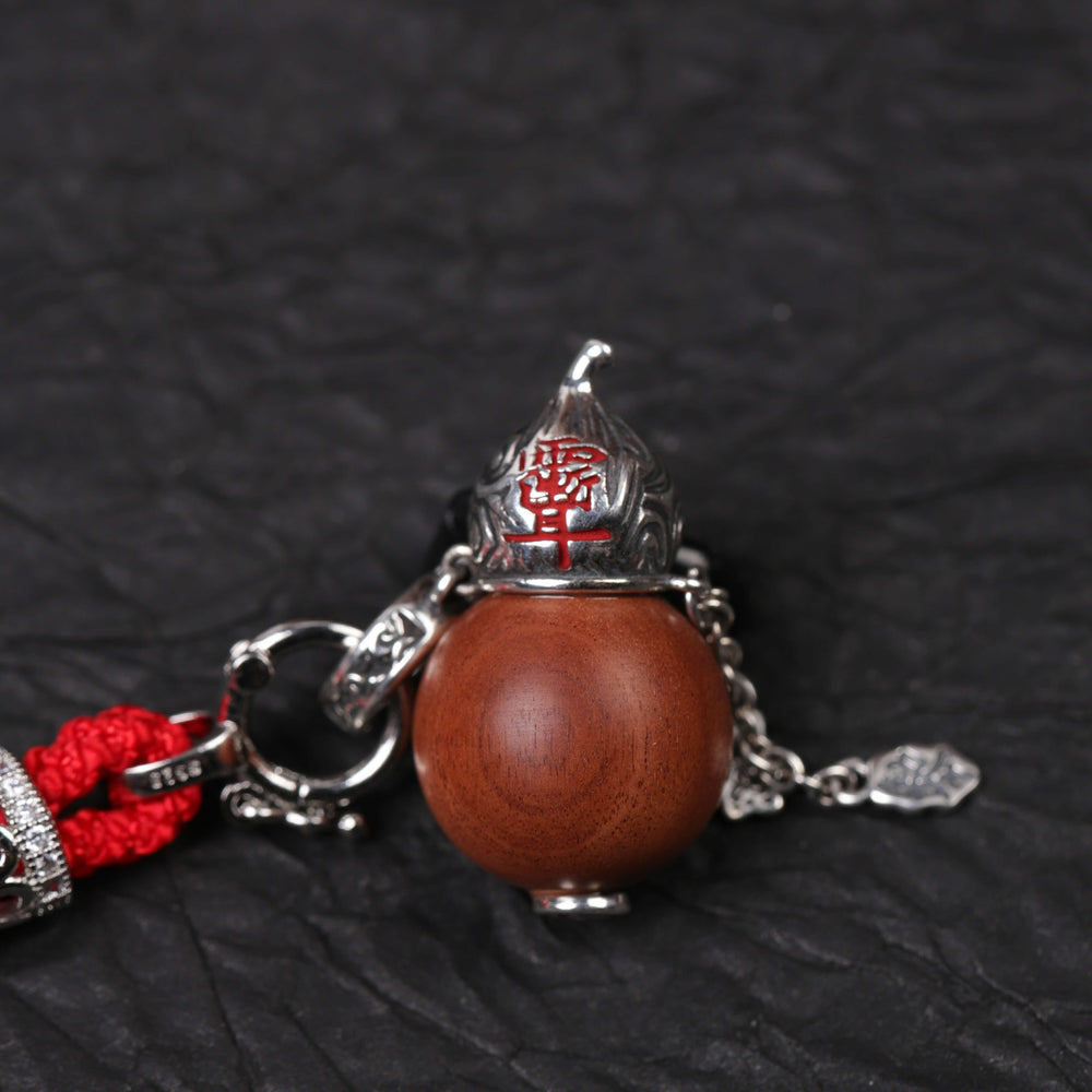 Sovereign Prosperity Talisman – Lightning-Struck Jujube Wood & Sterling Silver Gourd Pendant