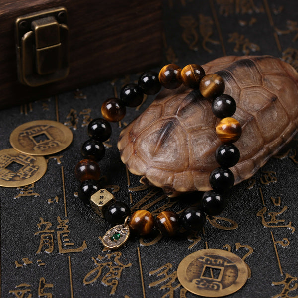 Tiger’s Eye & Obsidian Guardian Bracelet – Command Your Future & Stay Grounded