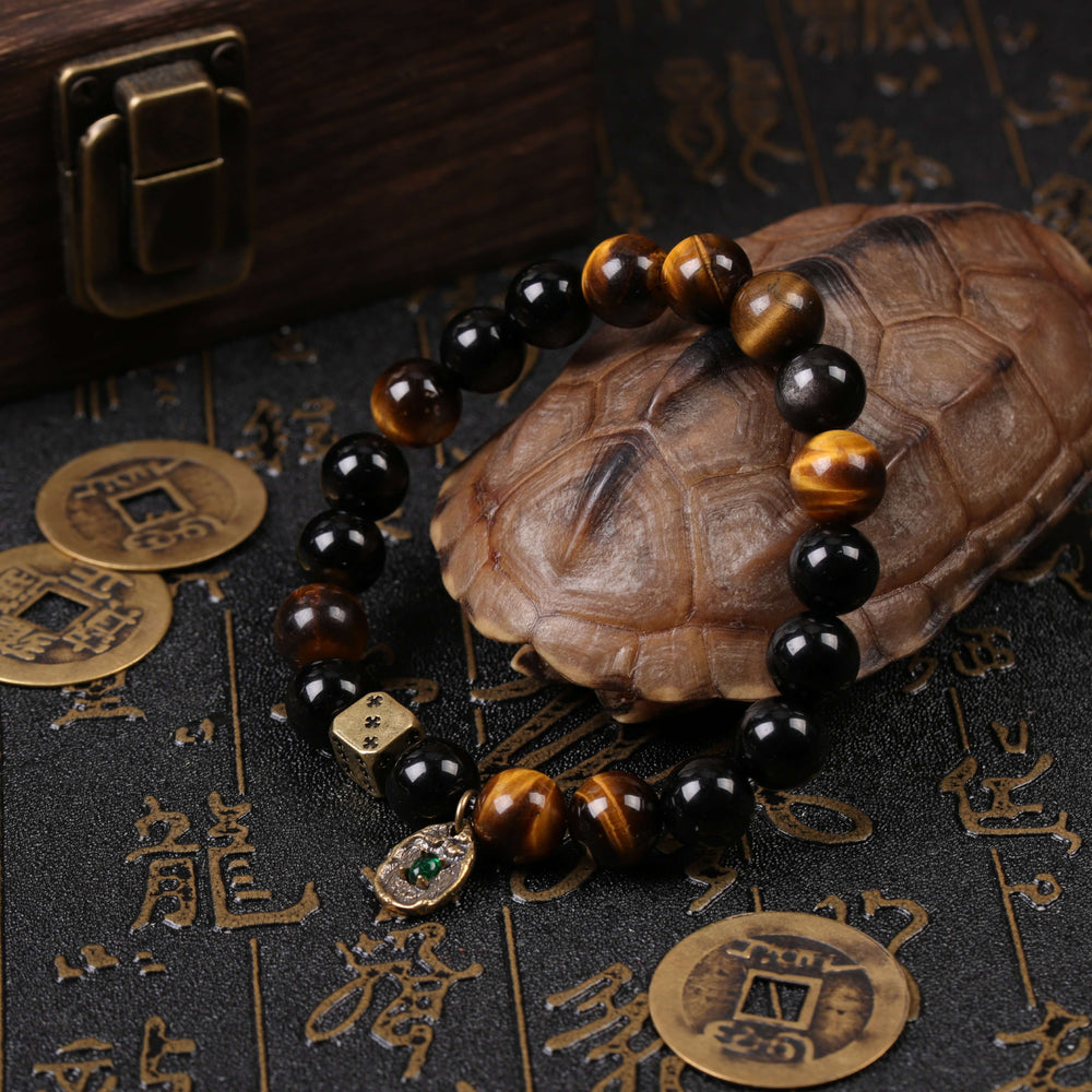 Tiger’s Eye & Obsidian Guardian Bracelet – Command Your Future & Stay Grounded