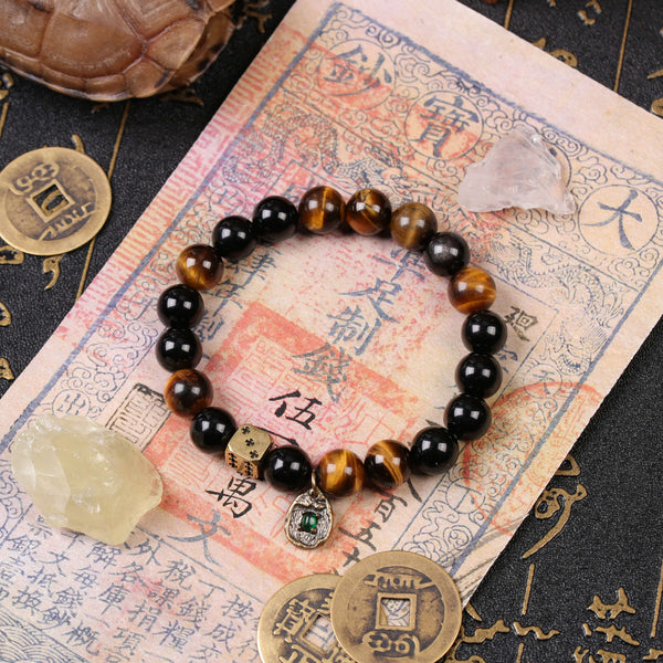 Tiger’s Eye & Obsidian Guardian Bracelet – Command Your Future & Stay Grounded