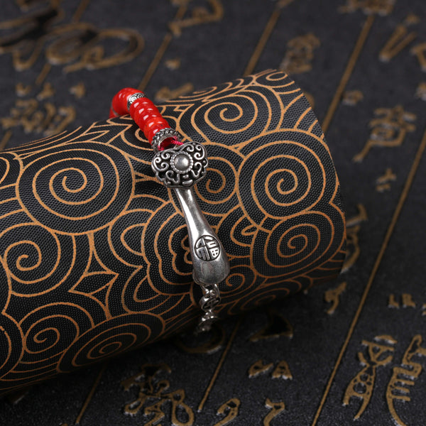 Sterling Silver Ruyi Red String Bracelet – Cultivate Everyday Ease & Clear Mental Friction