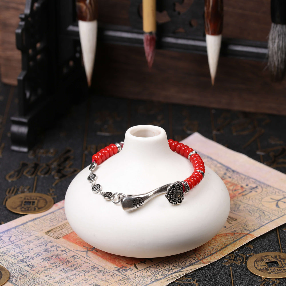 Sterling Silver Ruyi Red String Bracelet – Cultivate Everyday Ease & Clear Mental Friction