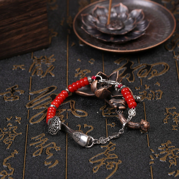 Sterling Silver Ruyi Red String Bracelet – Cultivate Everyday Ease & Clear Mental Friction