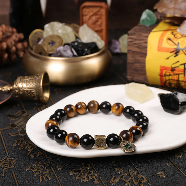 Tiger’s Eye & Obsidian Guardian Bracelet – Command Your Future & Stay Grounded