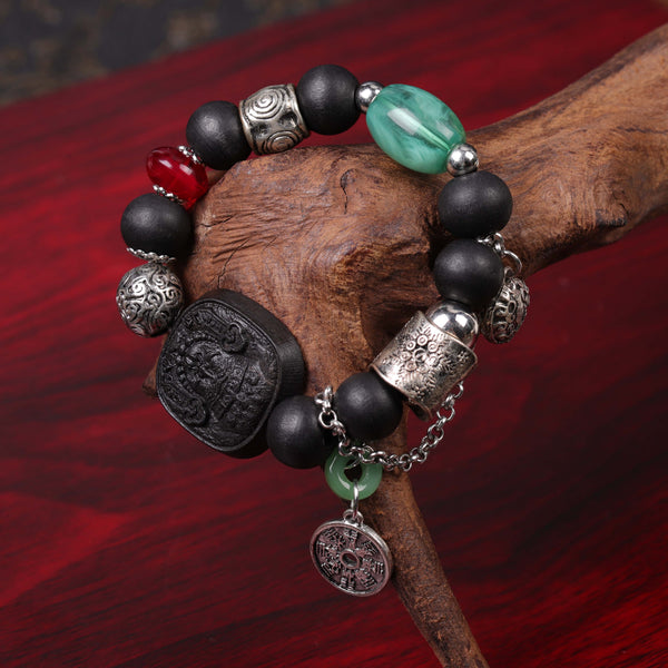 Premium Black Ebony Zhaki Lhamo Bracelet – Attract Wealth & Restore Harmony