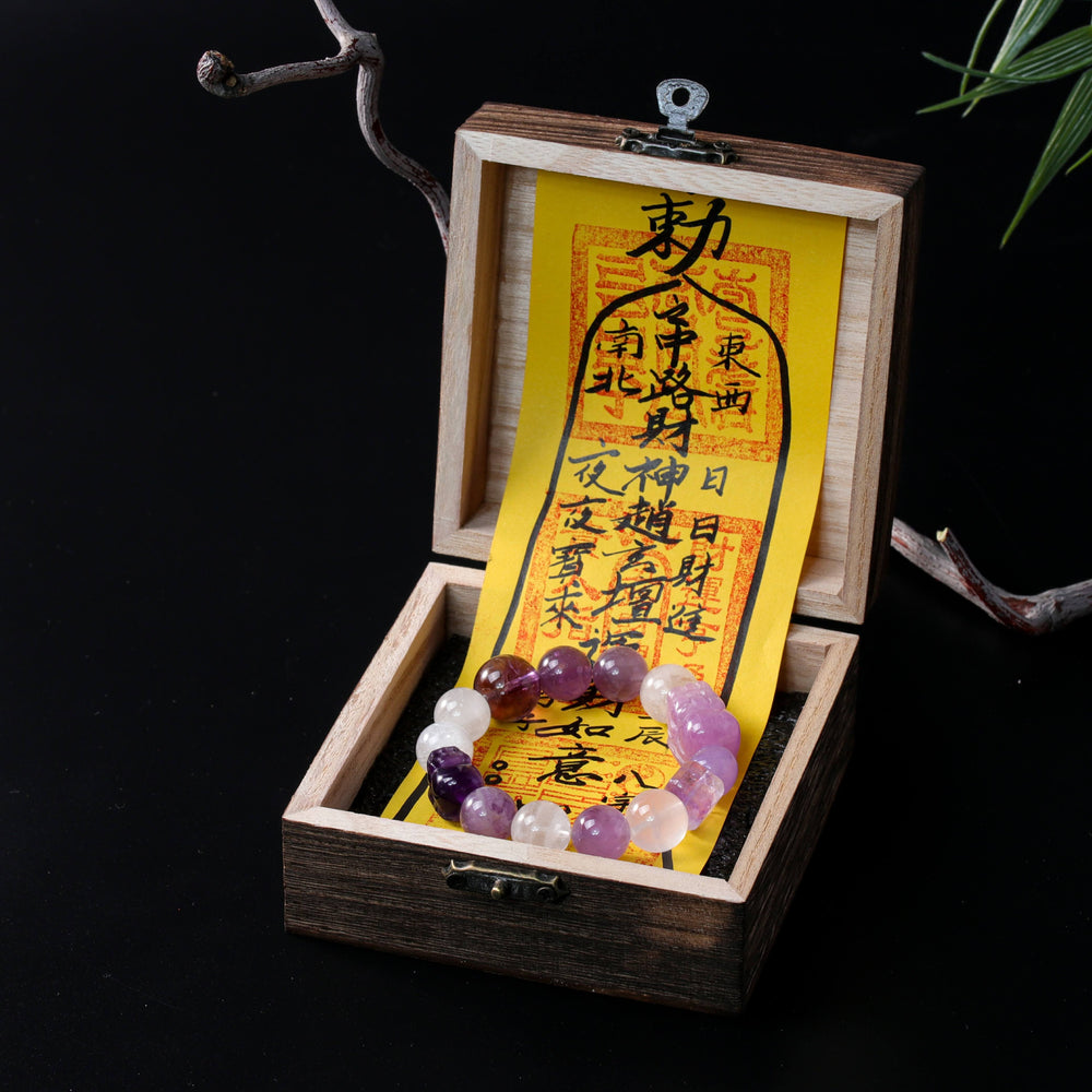 Strategic Wisdom Array – Natural Amethyst Pixiu Abundance Bracelet