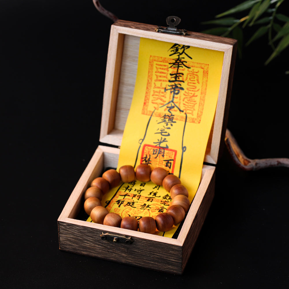 Premium Lao Shan Sandalwood Bracelet for Tranquility & Sensory Grounding