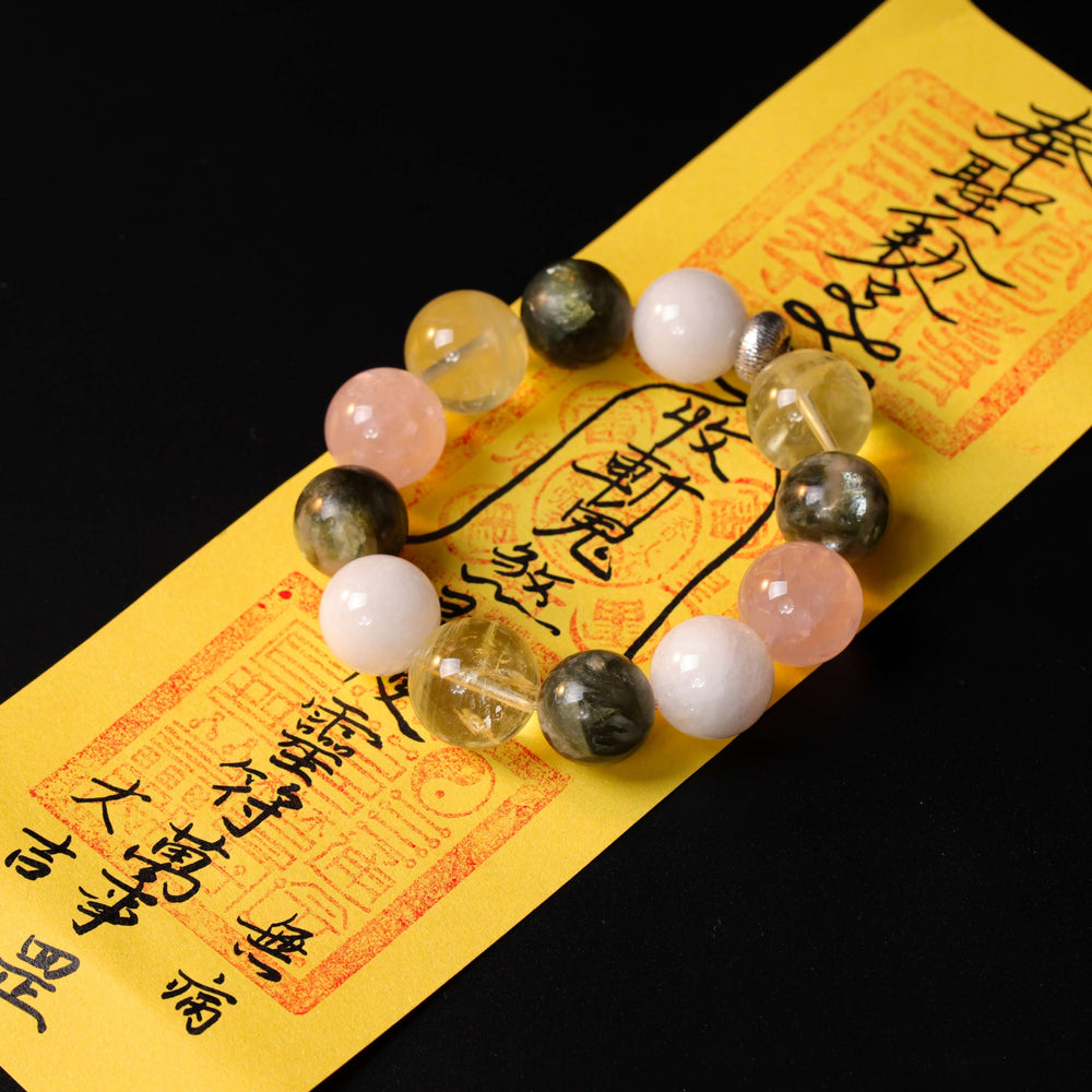 Natural Seraphinite & Fluorite Bracelet | Career Harmony & Strategic Focus
