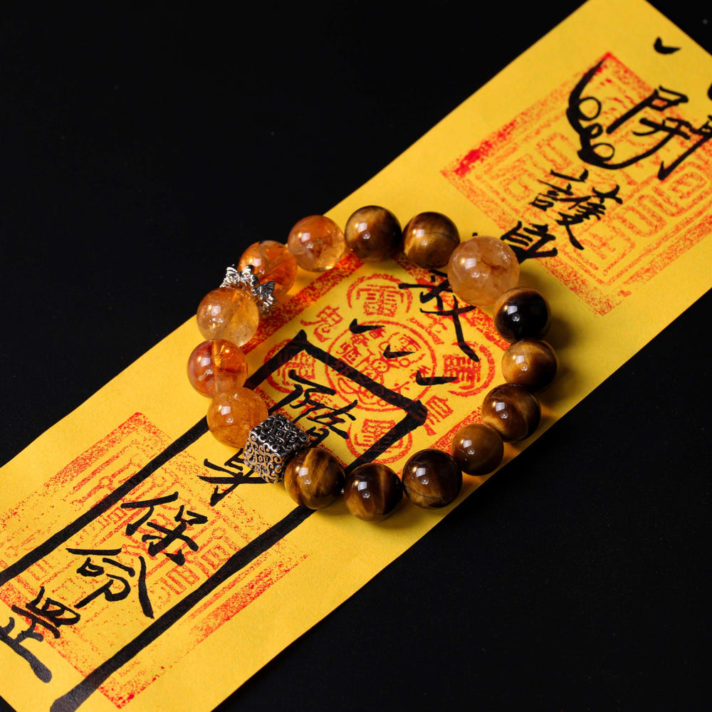 Prosperity & Action Array – Natural Golden Phantom & Tiger's Eye Bracelet