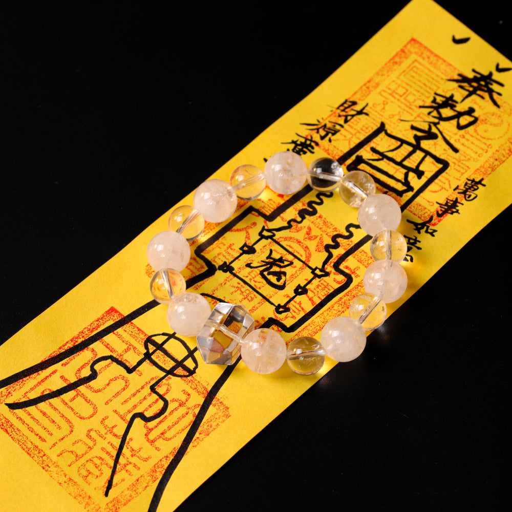 Natural Azeztulite & White Phantom Quartz Bracelet | Intellectual Precision & Focus