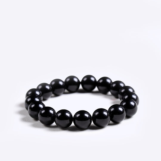 Natural Black Obsidian | The Sovereign Shield Anchor | Bracelet