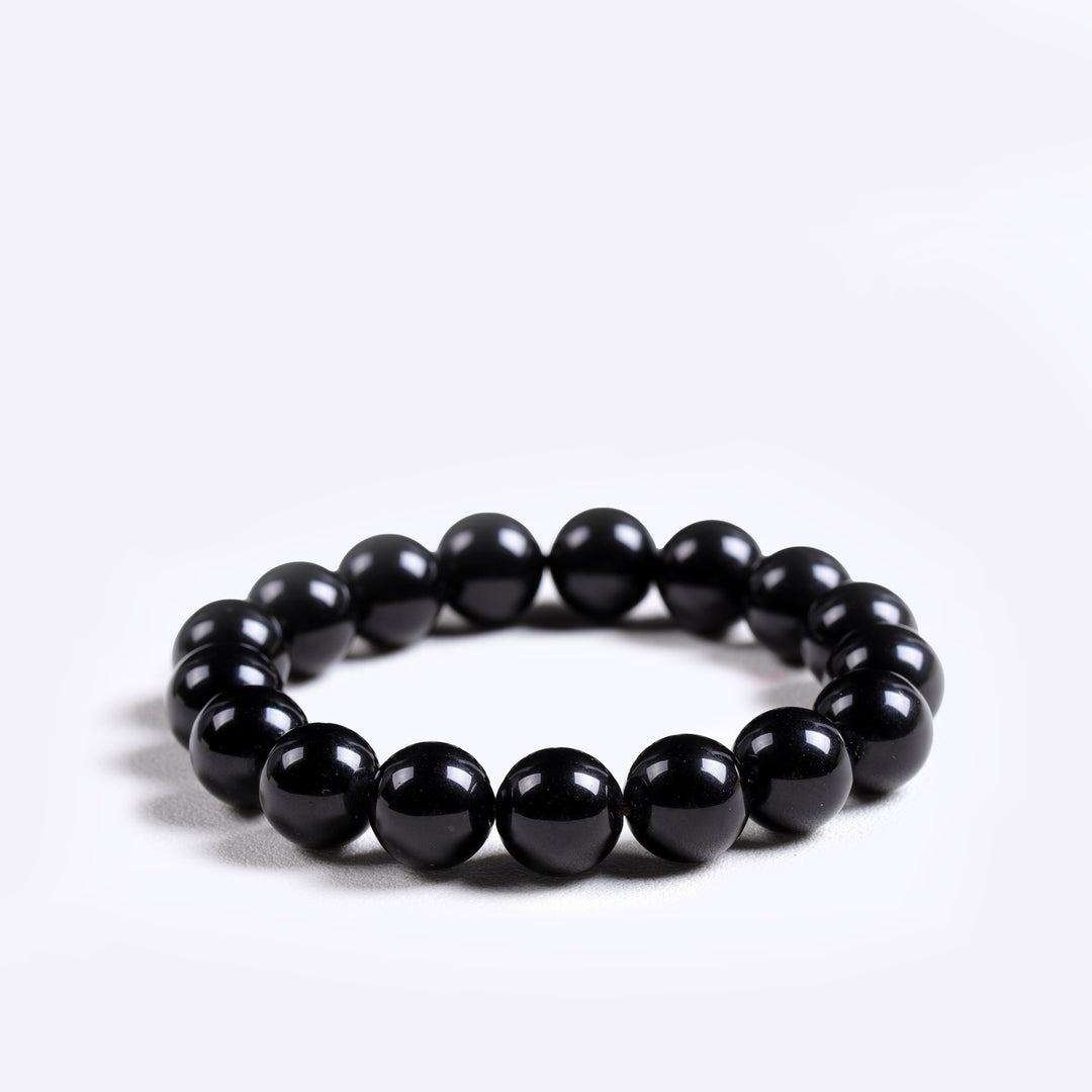 Natural Black Obsidian | The Sovereign Shield Anchor | Bracelet