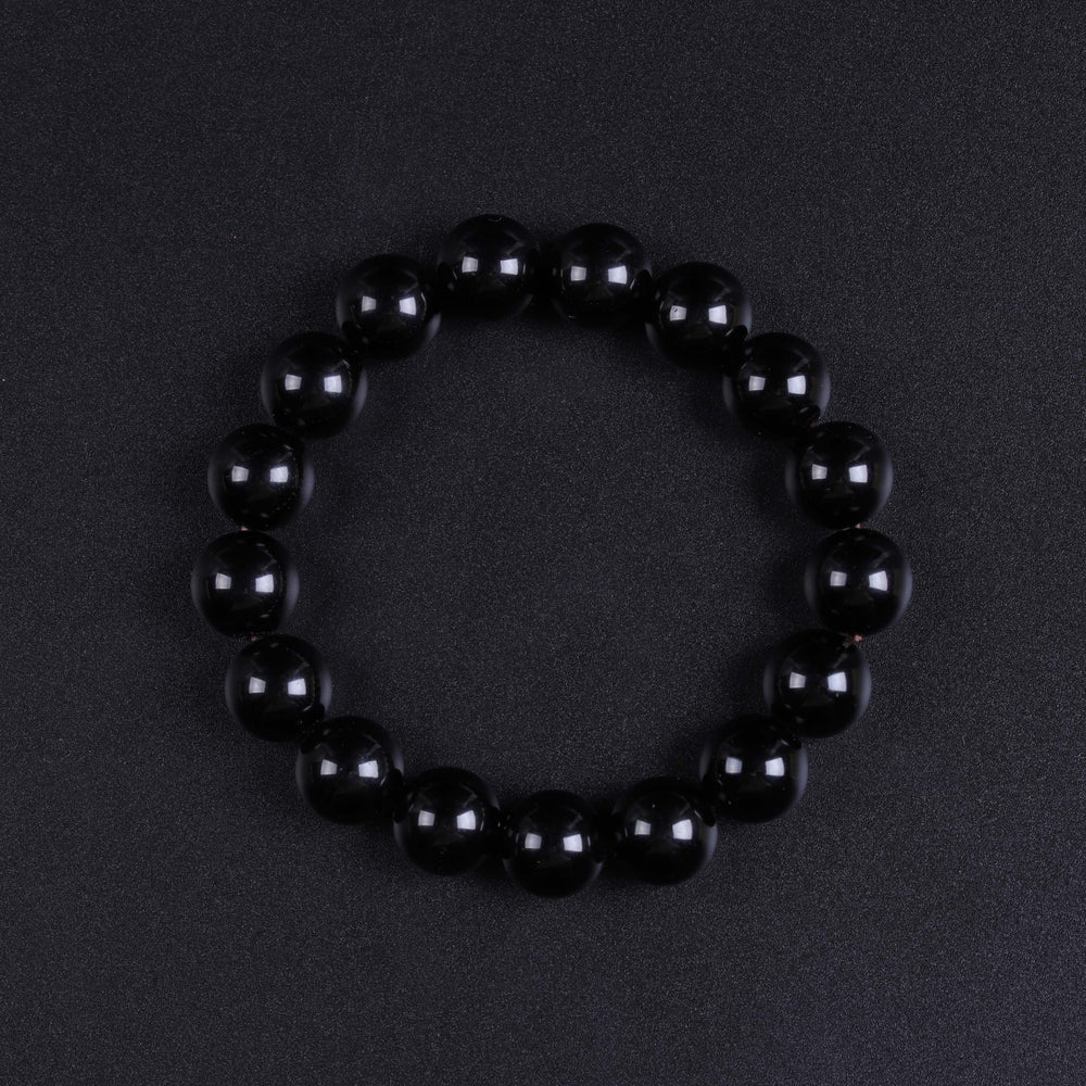 Natural Black Obsidian | The Sovereign Shield Anchor | Bracelet