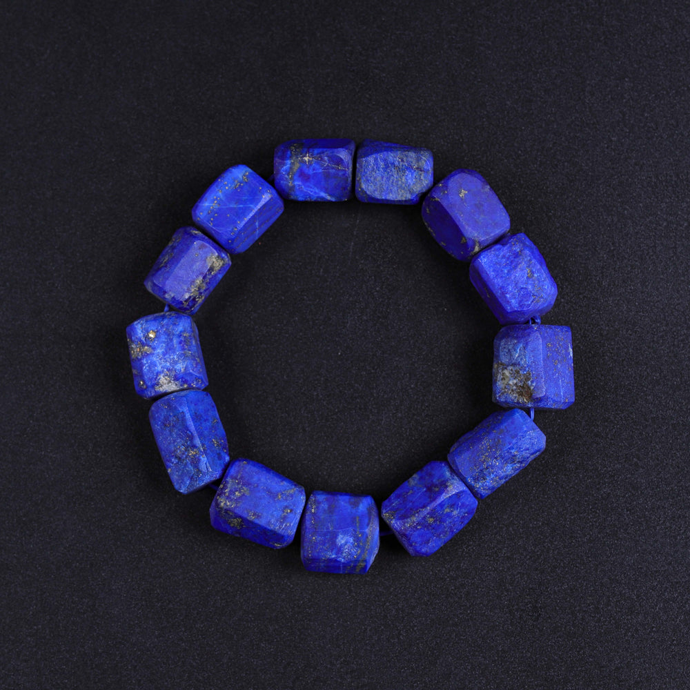 Sovereign Truth Array – Natural Faceted Lapis Lazuli Bracelet
