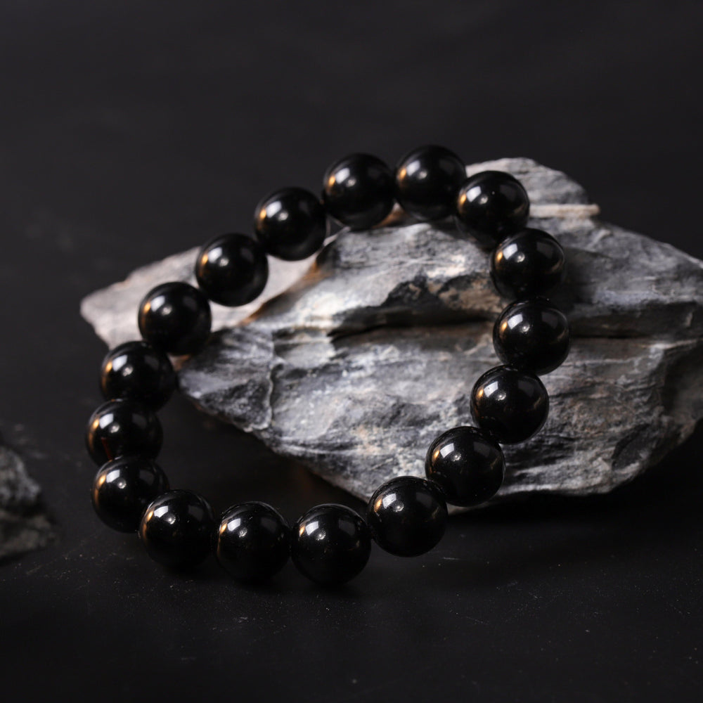 Natural Black Obsidian | The Sovereign Shield Anchor | Bracelet