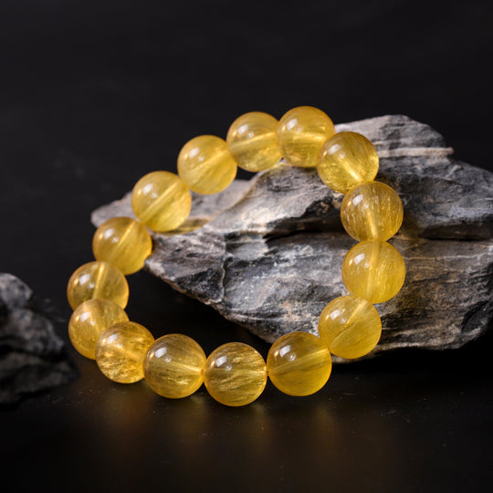 Sovereign Vitality Array – Natural Yellow Fluorite Bracelet