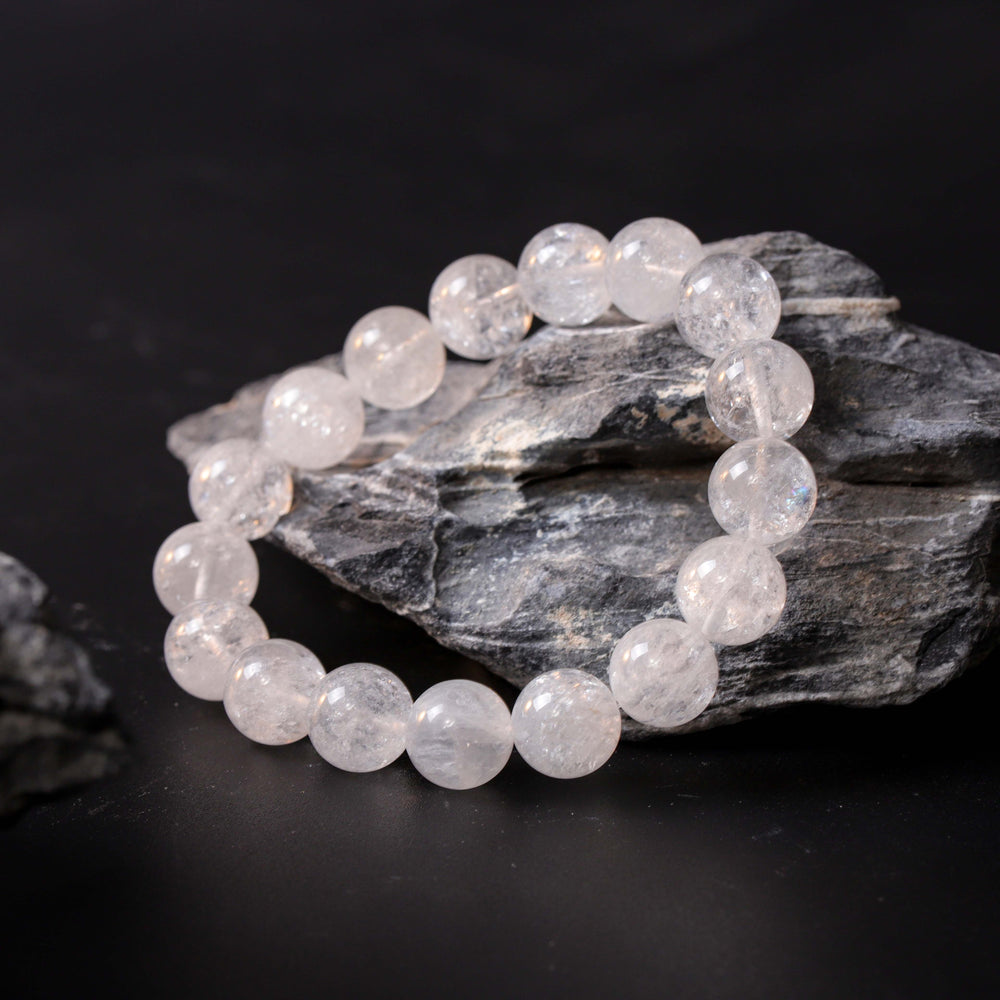 Snowstorm Renewal Array – Natural White Phantom Quartz Bracelet