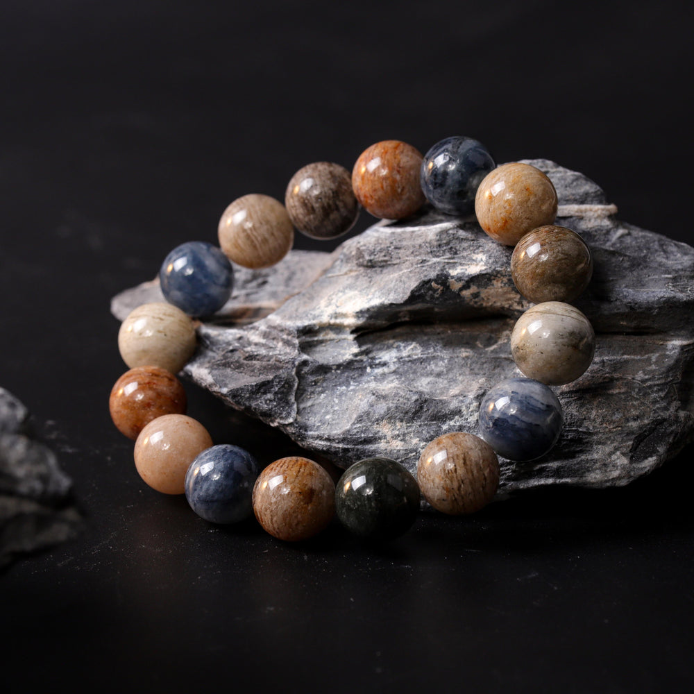 Sovereign Growth Array – Natural Multi-Color Phantom Quartz Bracelet