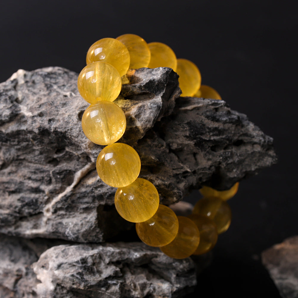 Sovereign Vitality Array – Natural Yellow Fluorite Bracelet