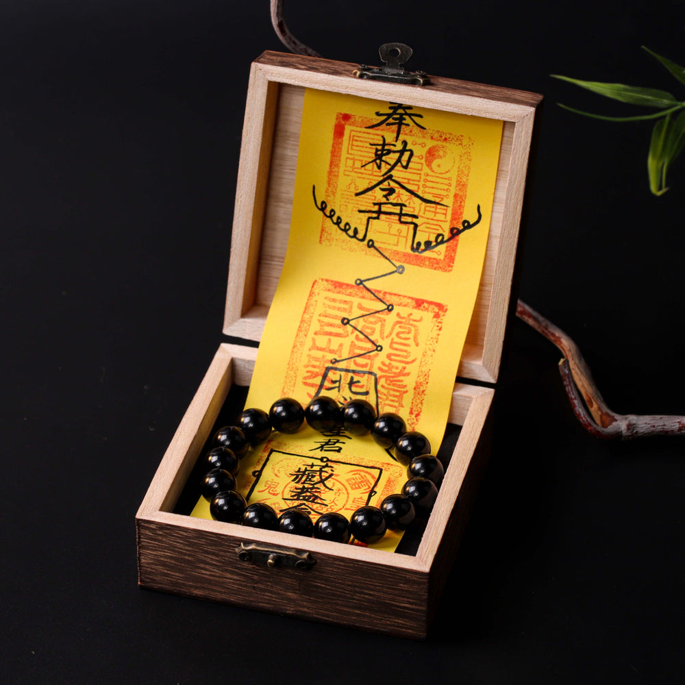 Natural Black Obsidian | The Sovereign Shield Anchor | Bracelet