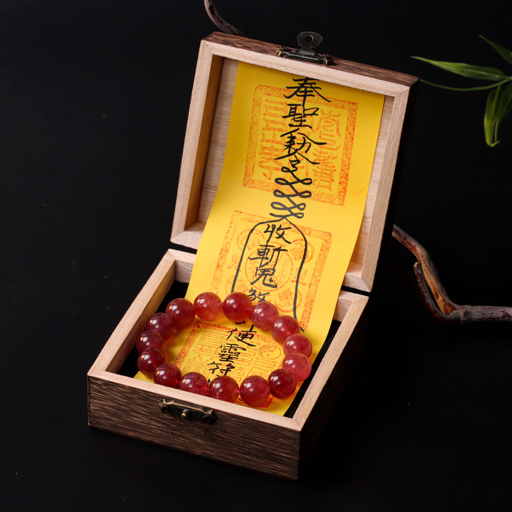 Sovereign Magnetism Array – Natural Strawberry Quartz Bracelet