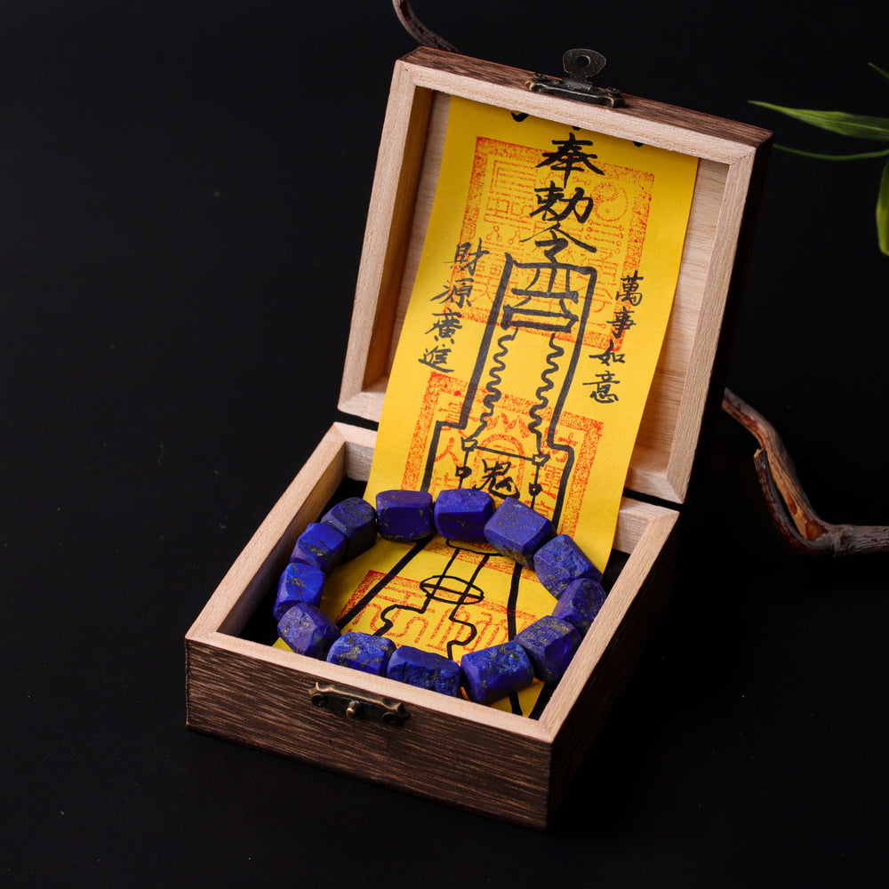 Sovereign Truth Array – Natural Faceted Lapis Lazuli Bracelet