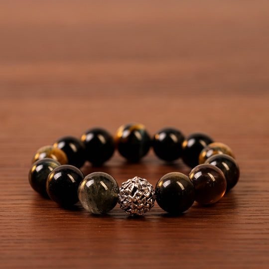 Natural Green Phantom & Tiger's Eye | The Executive Synergy Anchor | Bracelet