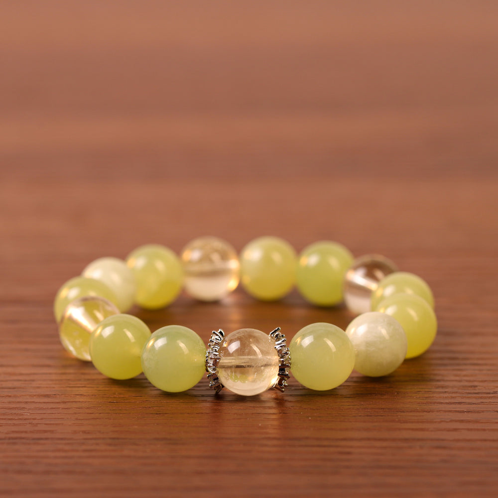 Natural Citrine & Milky Green Chalcedony | The Gentle Abundance Anchor | Bracelet