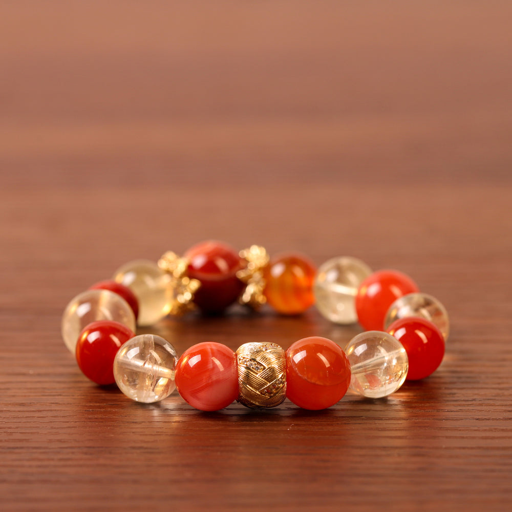 Natural Citrine & Red Agate | The Action Engine: Strategic Momentum | Bracelet