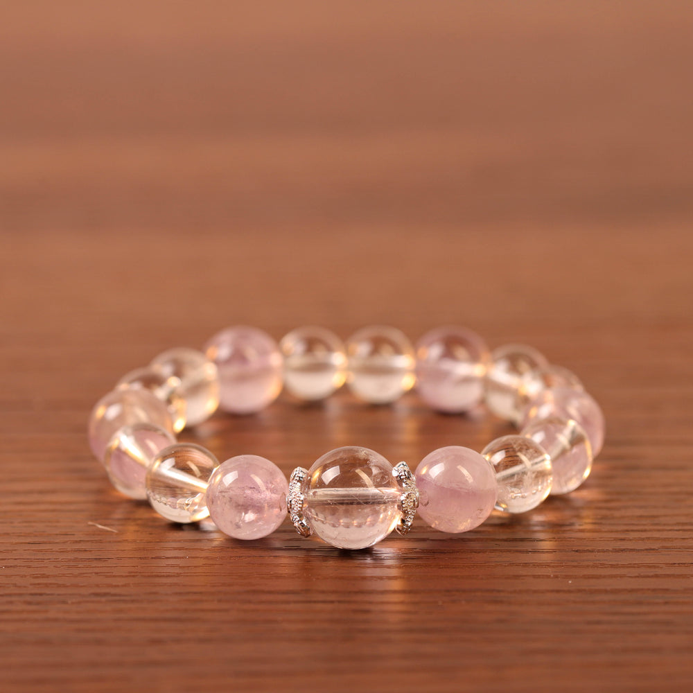 Natural Amethyst Azeztulite & Lavender Amethyst | The Ethereal Clarity Anchor | Bracelet