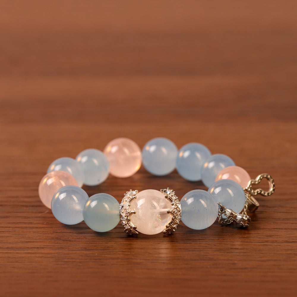 Snowstorm White Phantom & Blue Chalcedony 