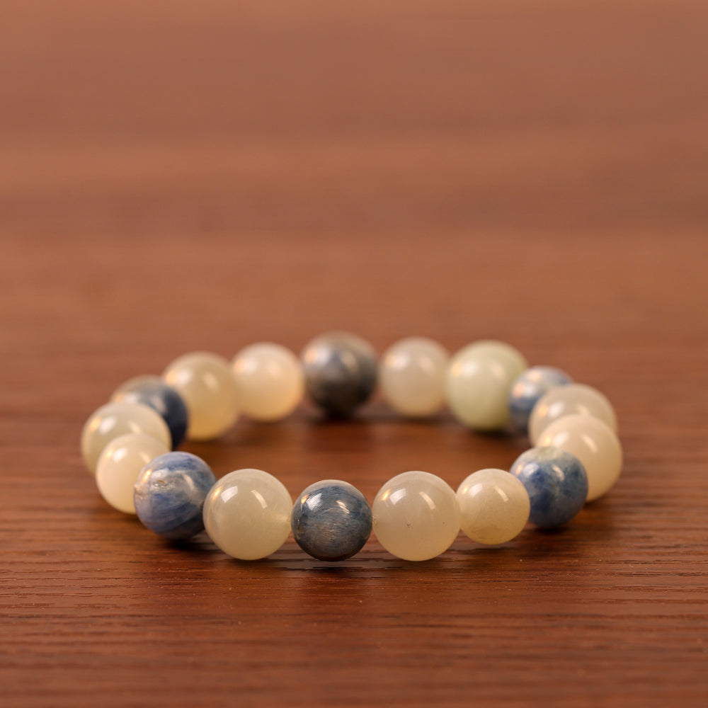 Natural Blue Kyanite & White Moonstone | The Inner Calm & Command Anchor | Bracelet