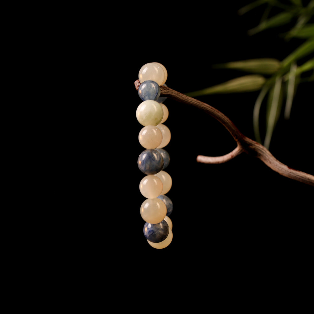Natural Blue Kyanite & White Moonstone | The Inner Calm & Command Anchor | Bracelet