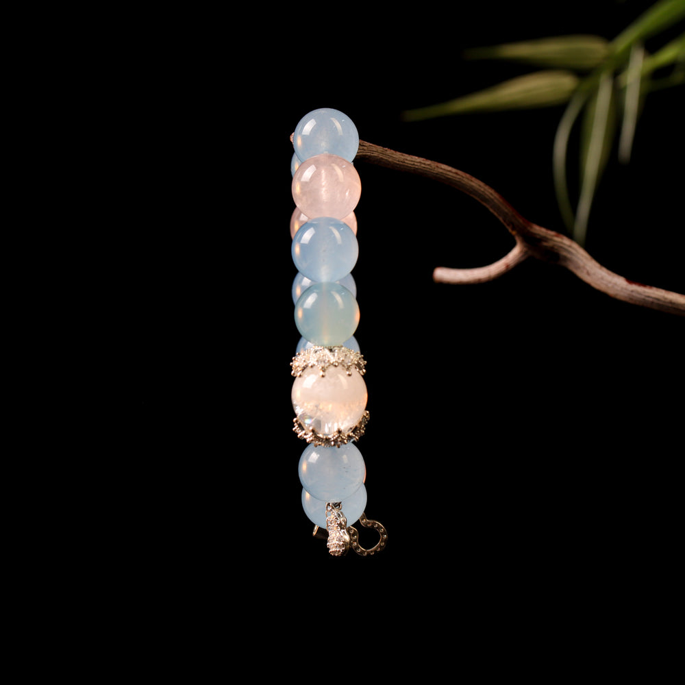 Snowstorm White Phantom & Blue Chalcedony 