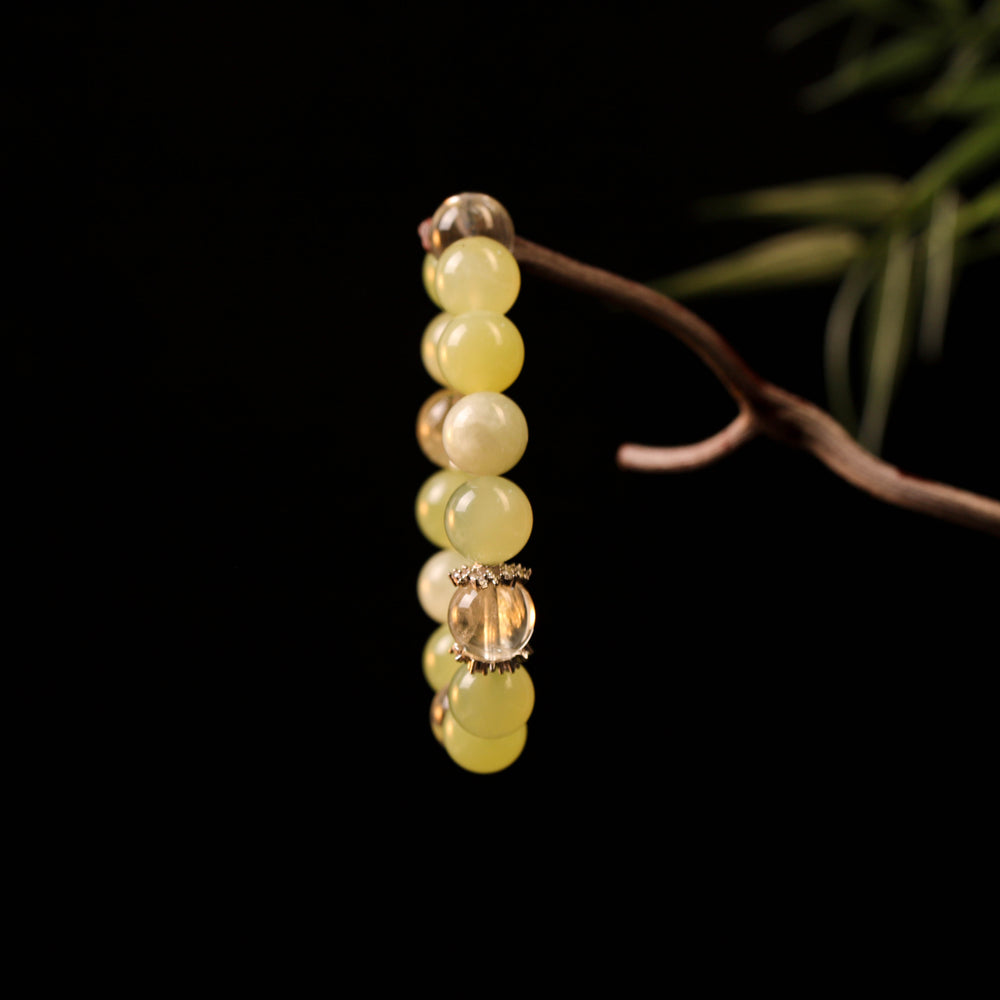 Natural Citrine & Milky Green Chalcedony | The Gentle Abundance Anchor | Bracelet