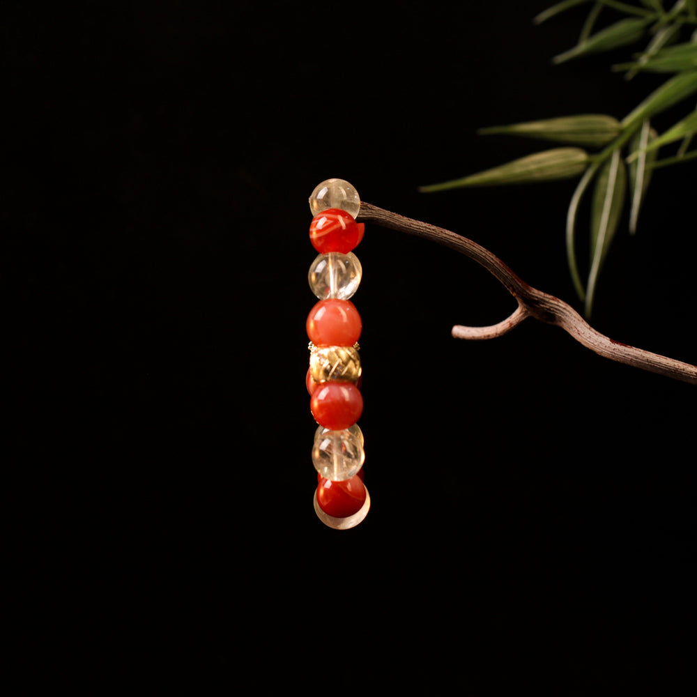 Natural Citrine & Red Agate | The Action Engine: Strategic Momentum | Bracelet