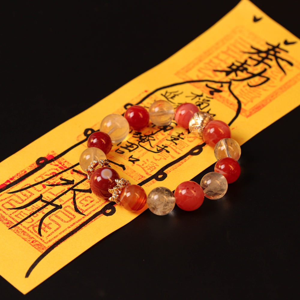 Natural Citrine & Red Agate | The Action Engine: Strategic Momentum | Bracelet