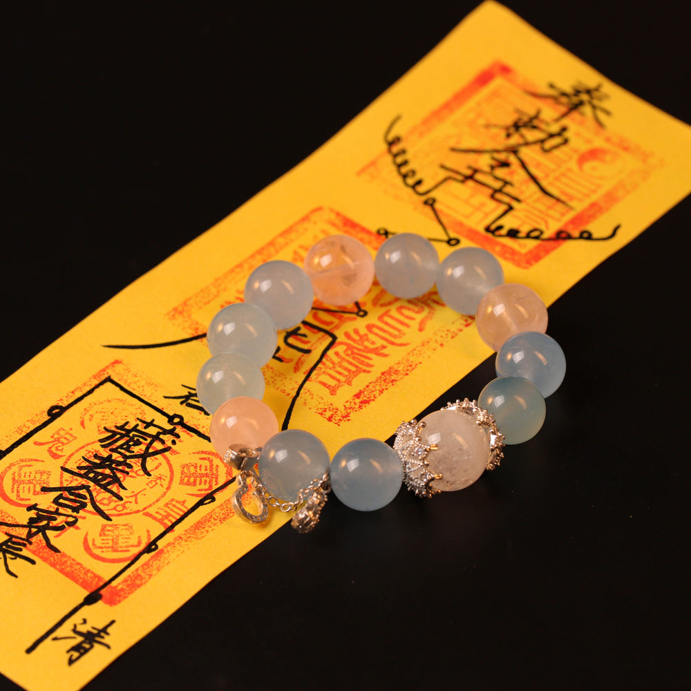Snowstorm White Phantom & Blue Chalcedony 