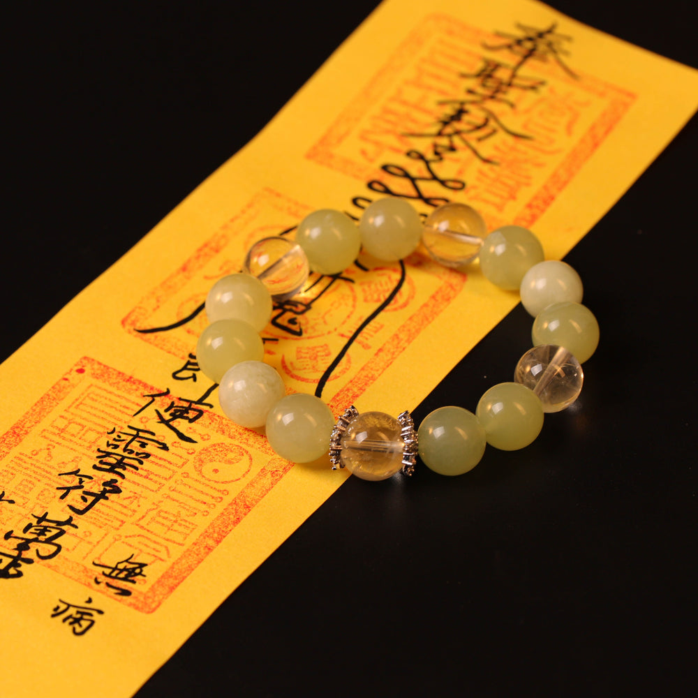 Natural Citrine & Milky Green Chalcedony | The Gentle Abundance Anchor | Bracelet