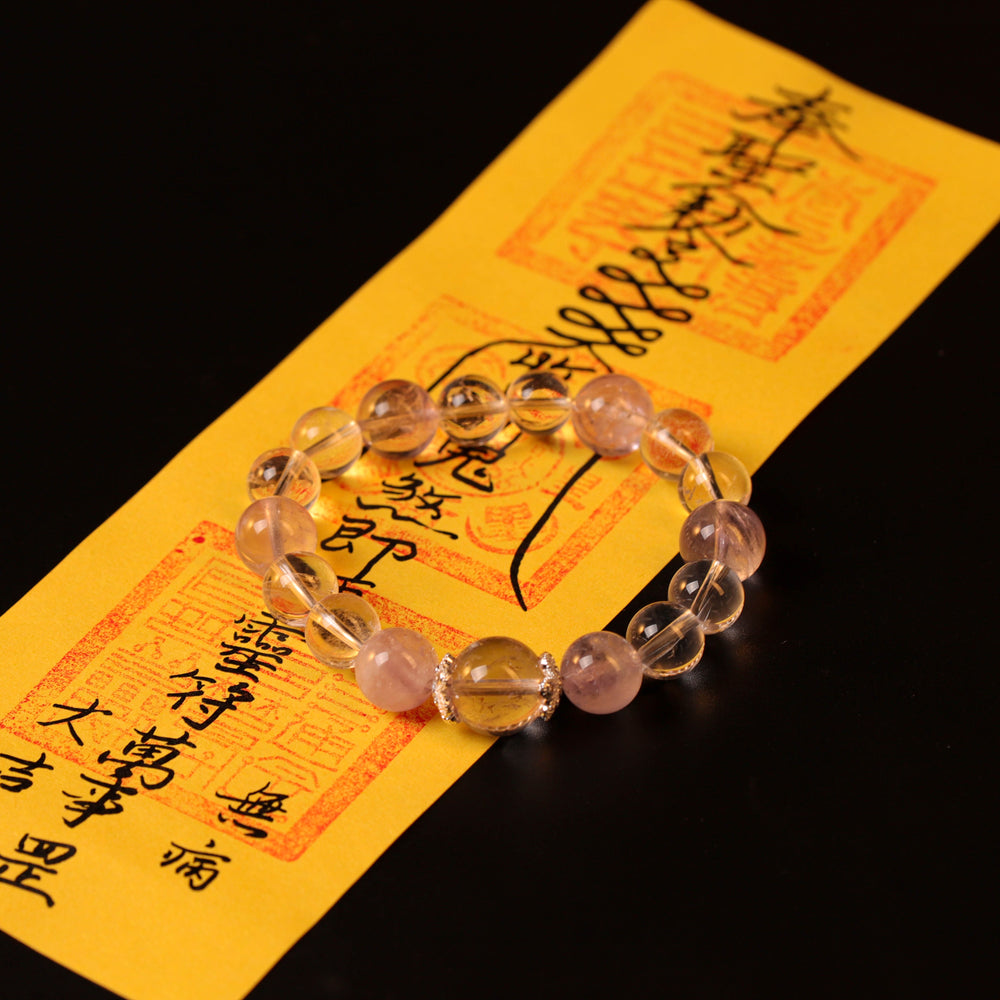 Natural Amethyst Azeztulite & Lavender Amethyst | The Ethereal Clarity Anchor | Bracelet
