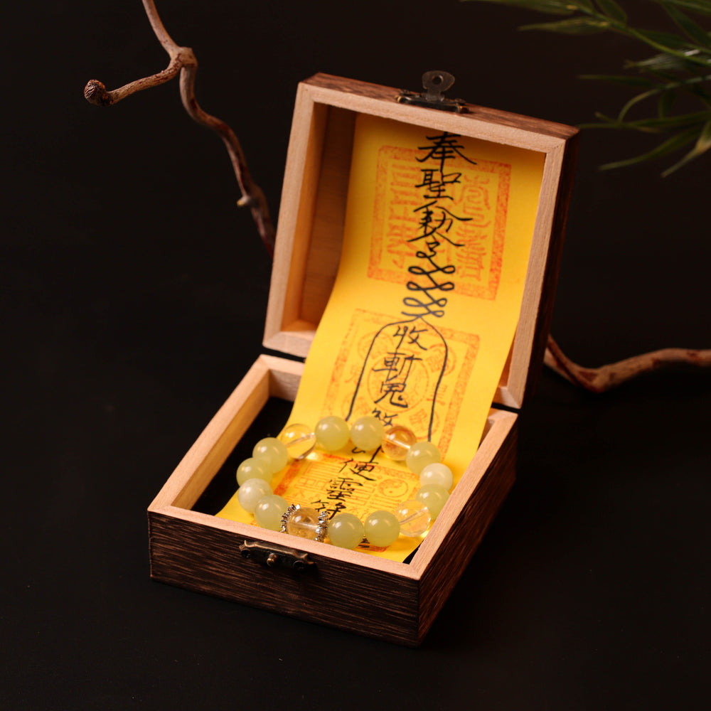 Natural Citrine & Milky Green Chalcedony | The Gentle Abundance Anchor | Bracelet