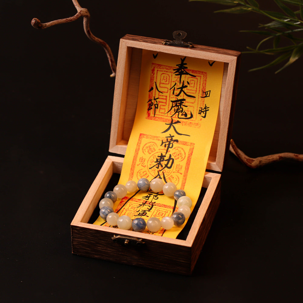 Natural Blue Kyanite & White Moonstone | The Inner Calm & Command Anchor | Bracelet