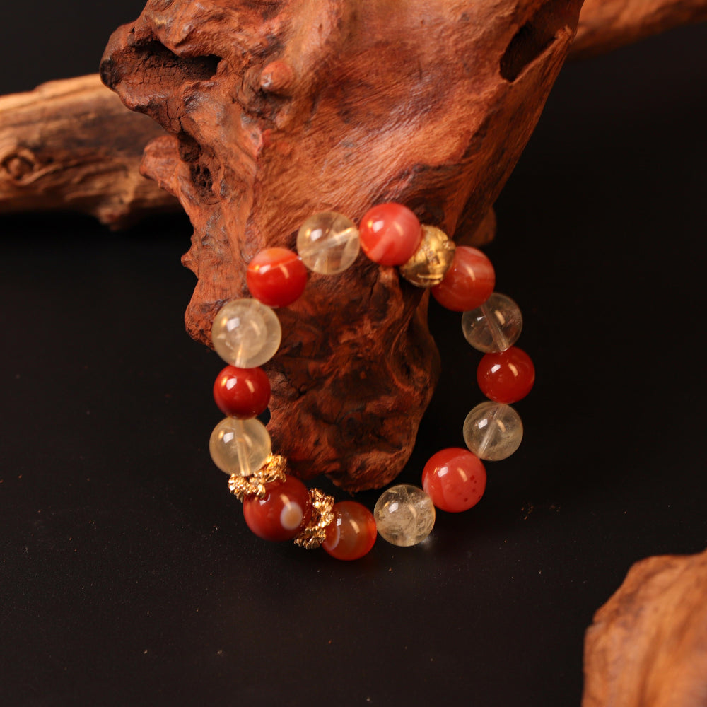 Natural Citrine & Red Agate | The Action Engine: Strategic Momentum | Bracelet
