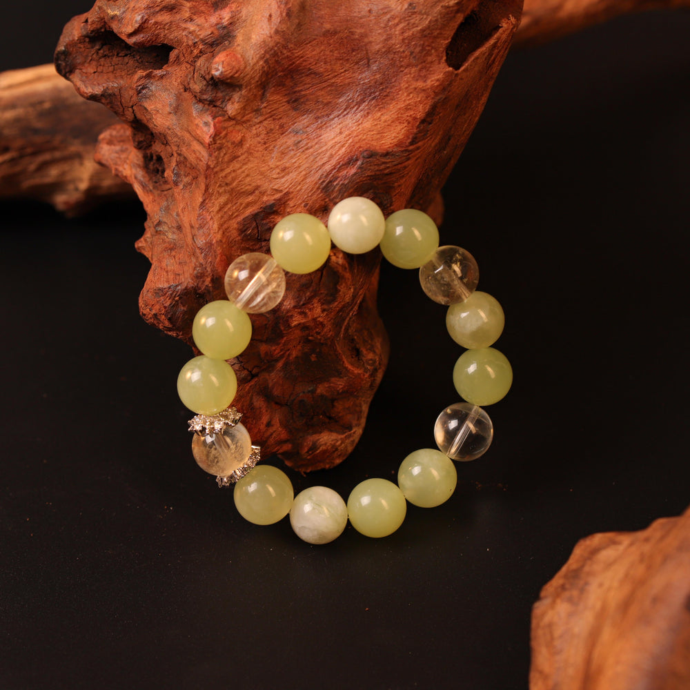 Natural Citrine & Milky Green Chalcedony | The Gentle Abundance Anchor | Bracelet
