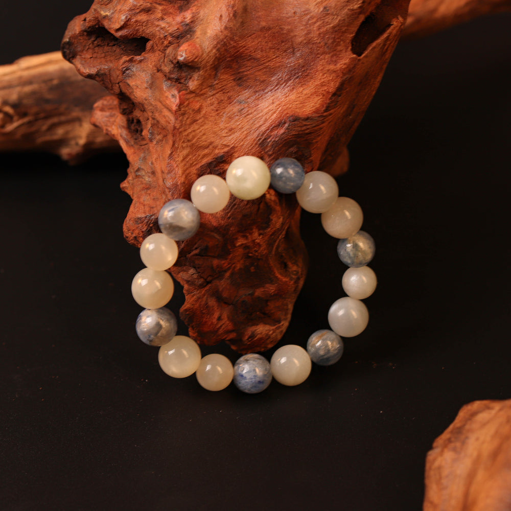 Natural Blue Kyanite & White Moonstone | The Inner Calm & Command Anchor | Bracelet