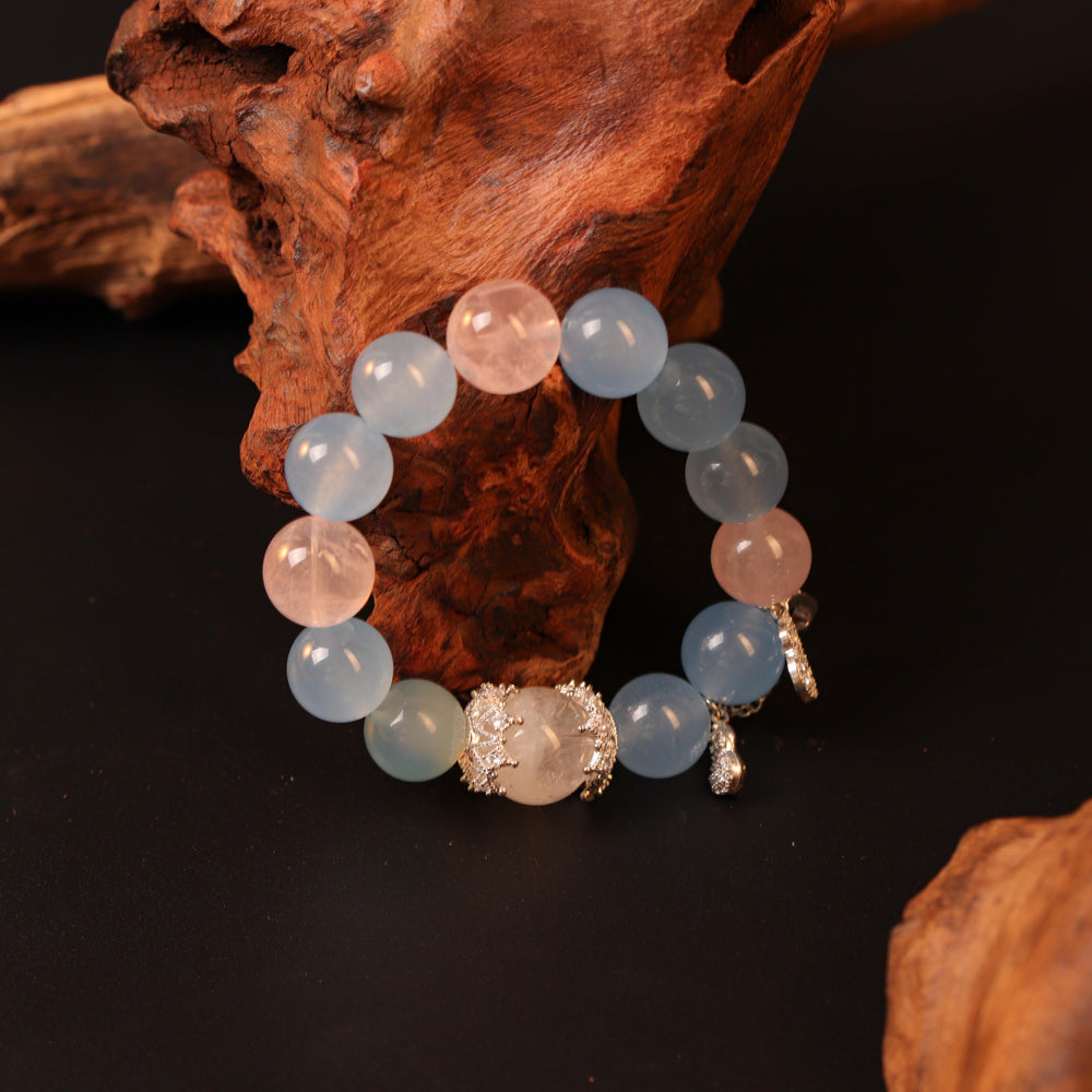 Snowstorm White Phantom & Blue Chalcedony 