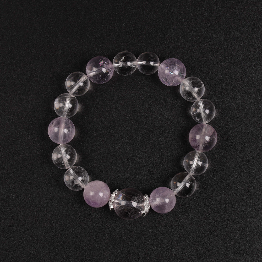 Natural Amethyst Azeztulite & Lavender Amethyst | The Ethereal Clarity Anchor | Bracelet