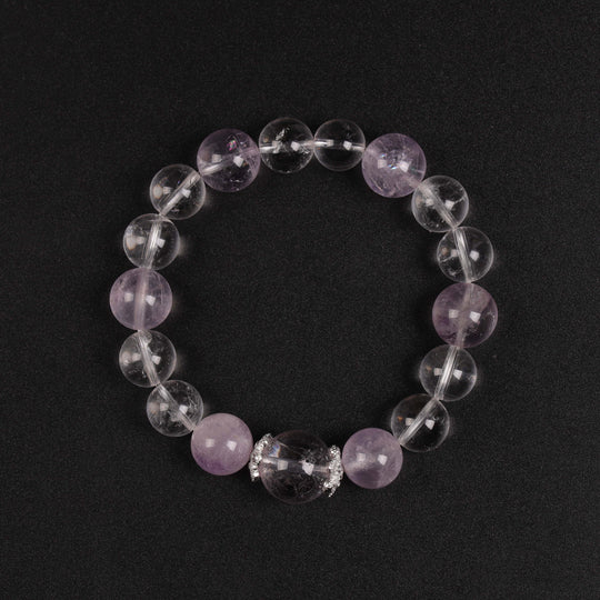 Natural Amethyst Azeztulite & Lavender Amethyst | The Ethereal Clarity Anchor | Bracelet