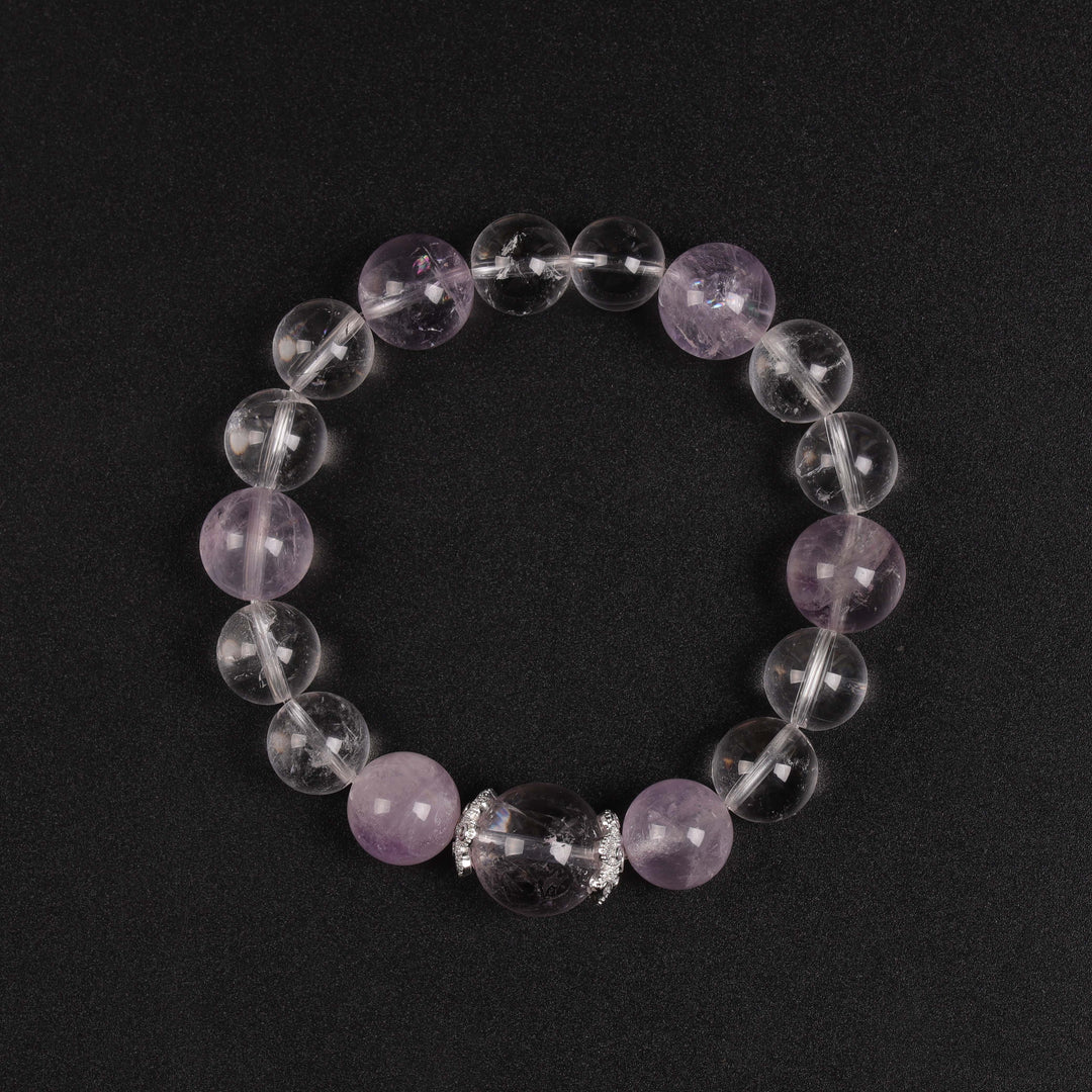 Natural Amethyst Azeztulite & Lavender Amethyst | The Ethereal Clarity Anchor | Bracelet